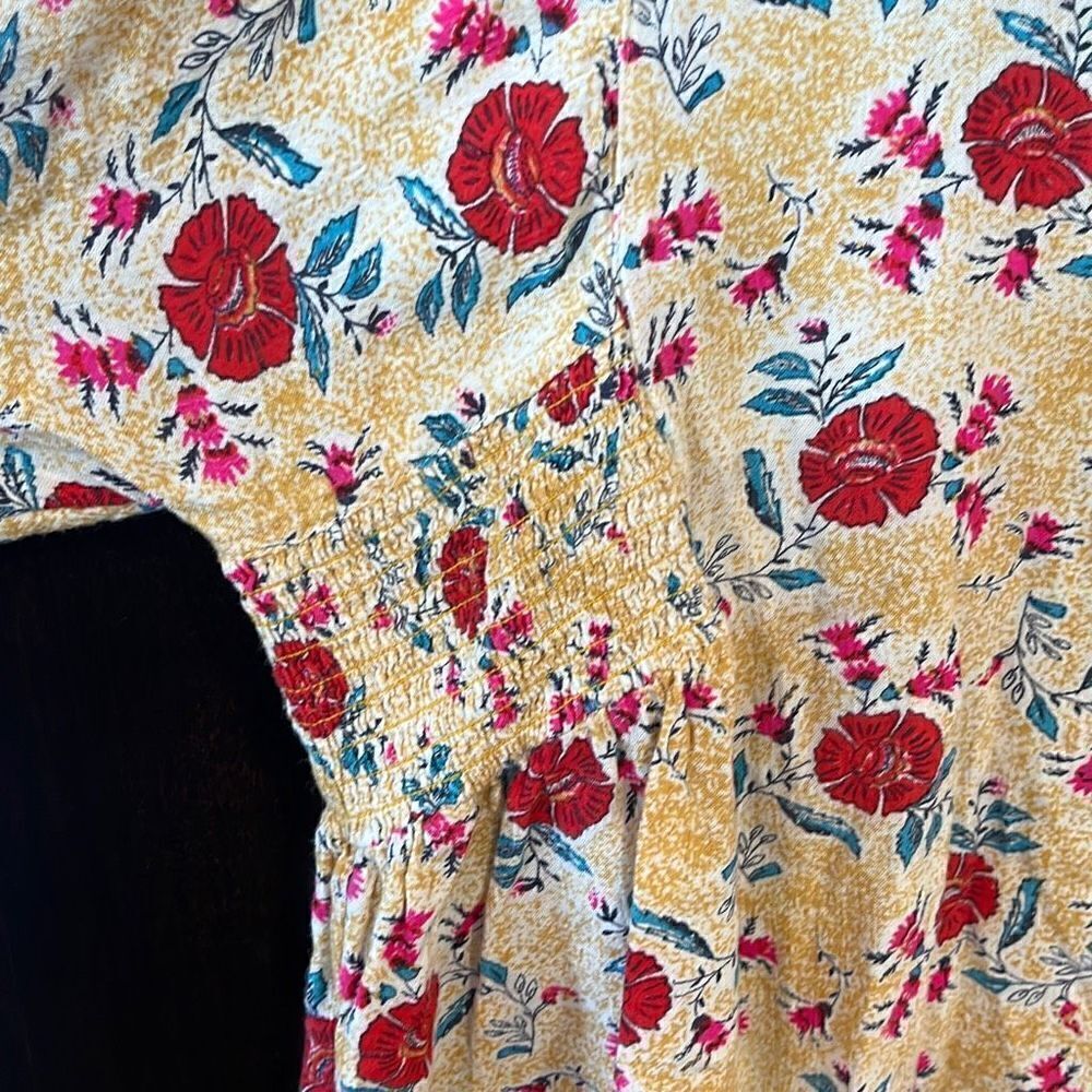Fat Face Yellow Floral Top Size Large - Picture 4 of 5